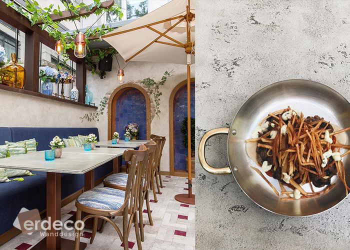 Restaurant Wandgestaltung in Antik-Optik
